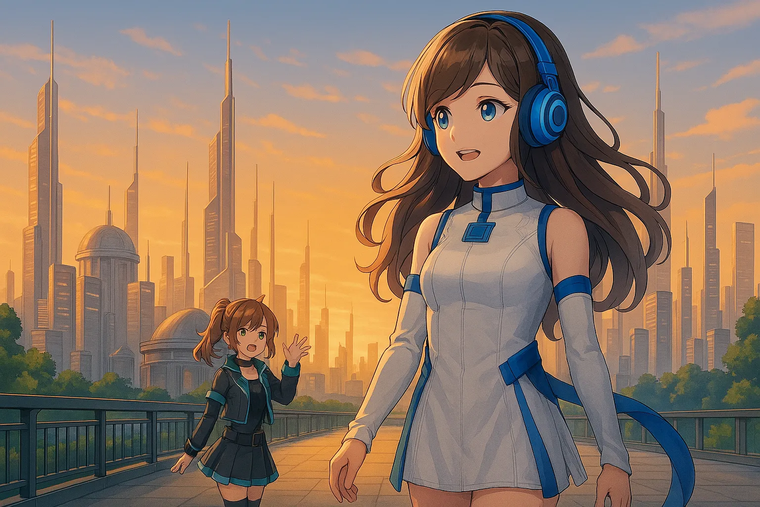 AI characters interacting